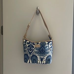 Spartina 449 Moonglade shoulderbag. Brand new. Blue and white with tan trim